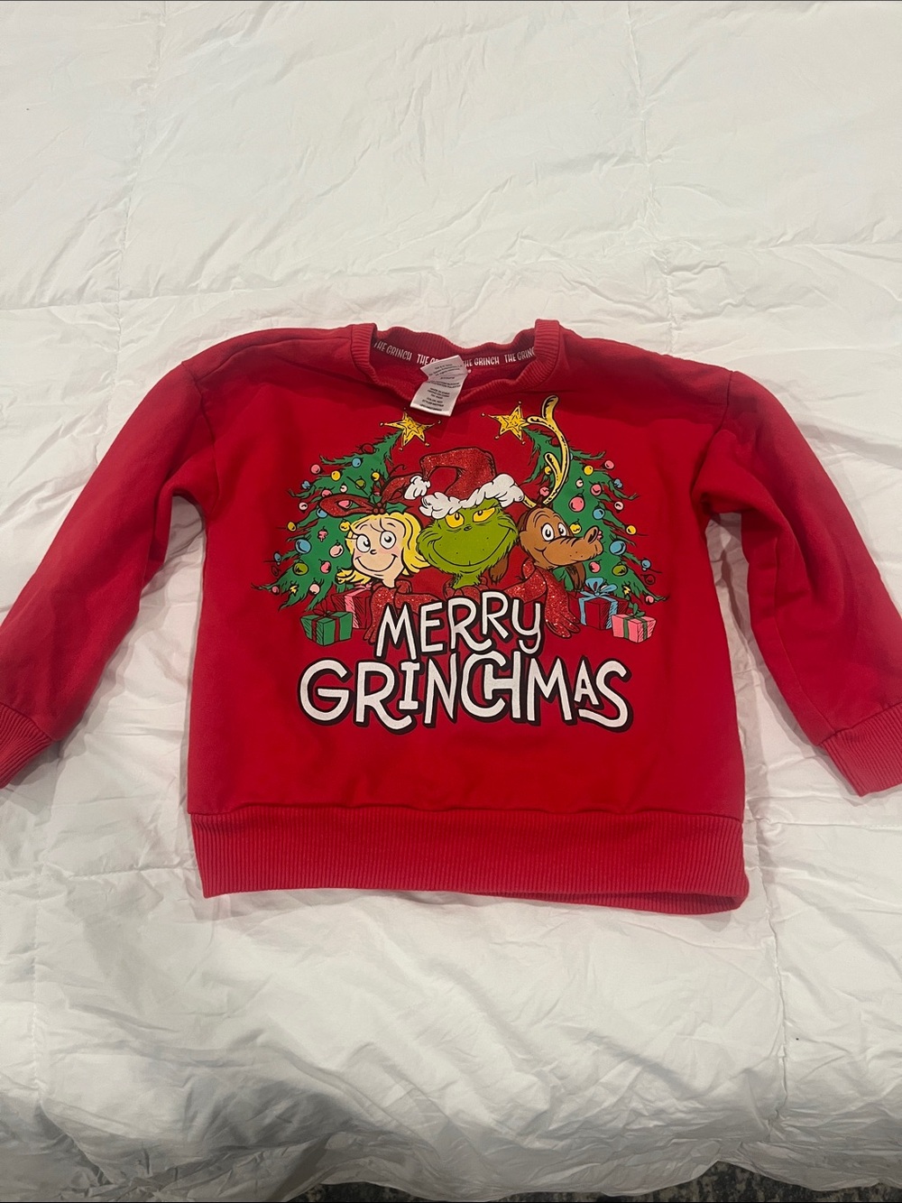 Dr. Seuss Red Merry Grinchmas Kids Sweatshirt Pullover